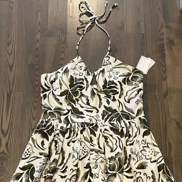 NWT 1. State Keyhole Halter Maxi Dress in Floral Sea Spray Green - Picture 3 of 16